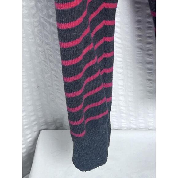 Express Cardigan Sweater Men’s Size Large Grey Red Striped V-neck Button Up - Picture 6 of 9